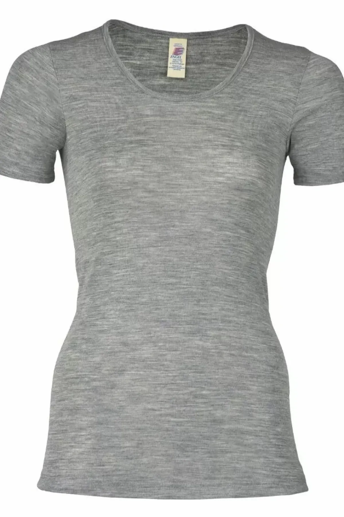 Danefæ T-Shirts>Engel Wool Natur Ladies Shirt Ss Lt Grey Melange