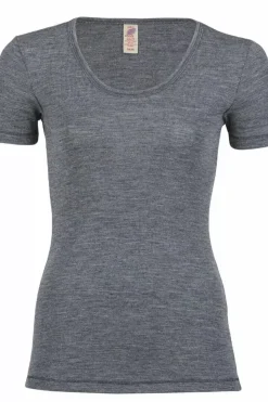 Danefæ T-Shirts>Engel Wool Natur Ladies Shirt Ss Slate