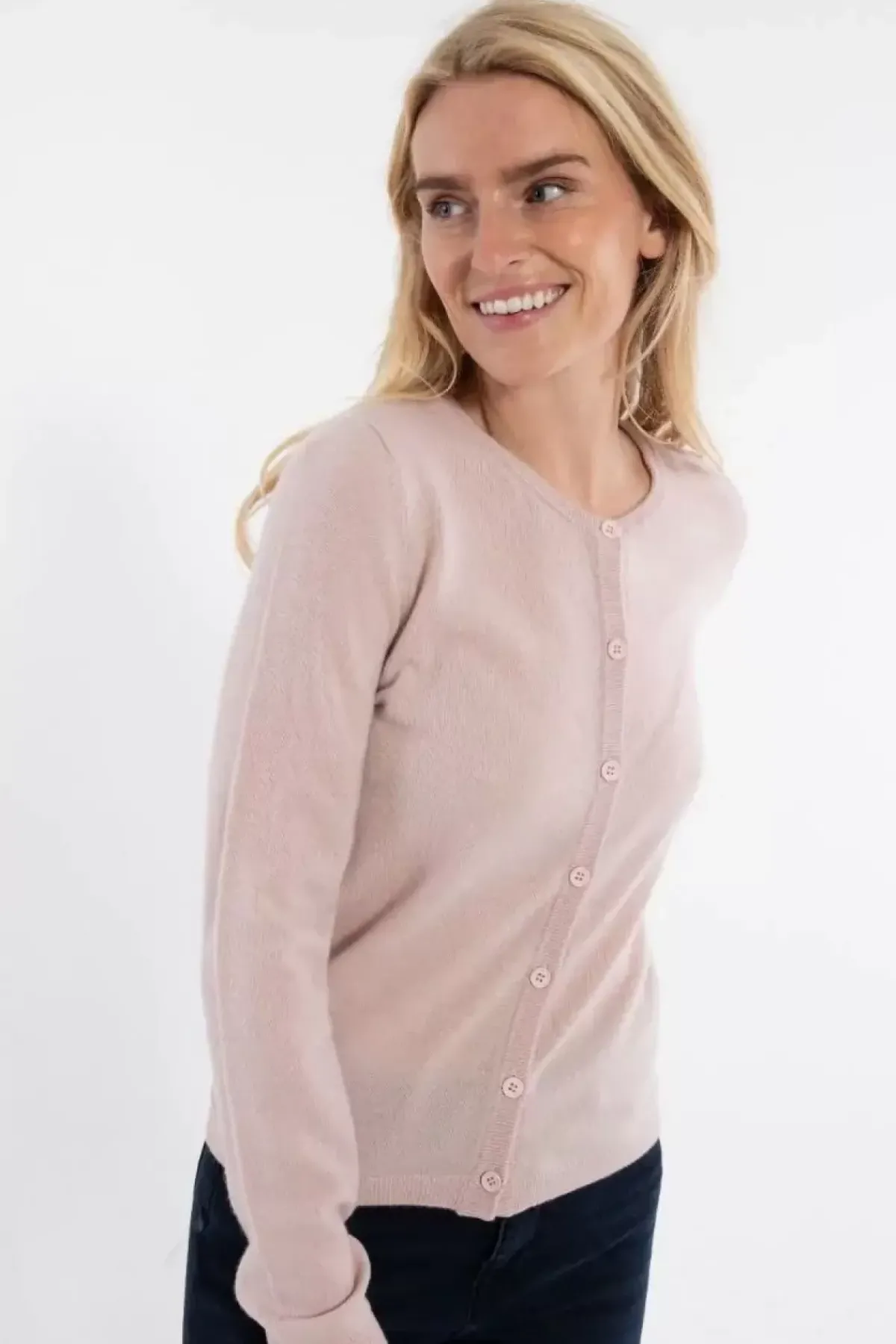 Danefæ Cardigan>Ess - Forget Me Not Merino Cardigan Powder Pink