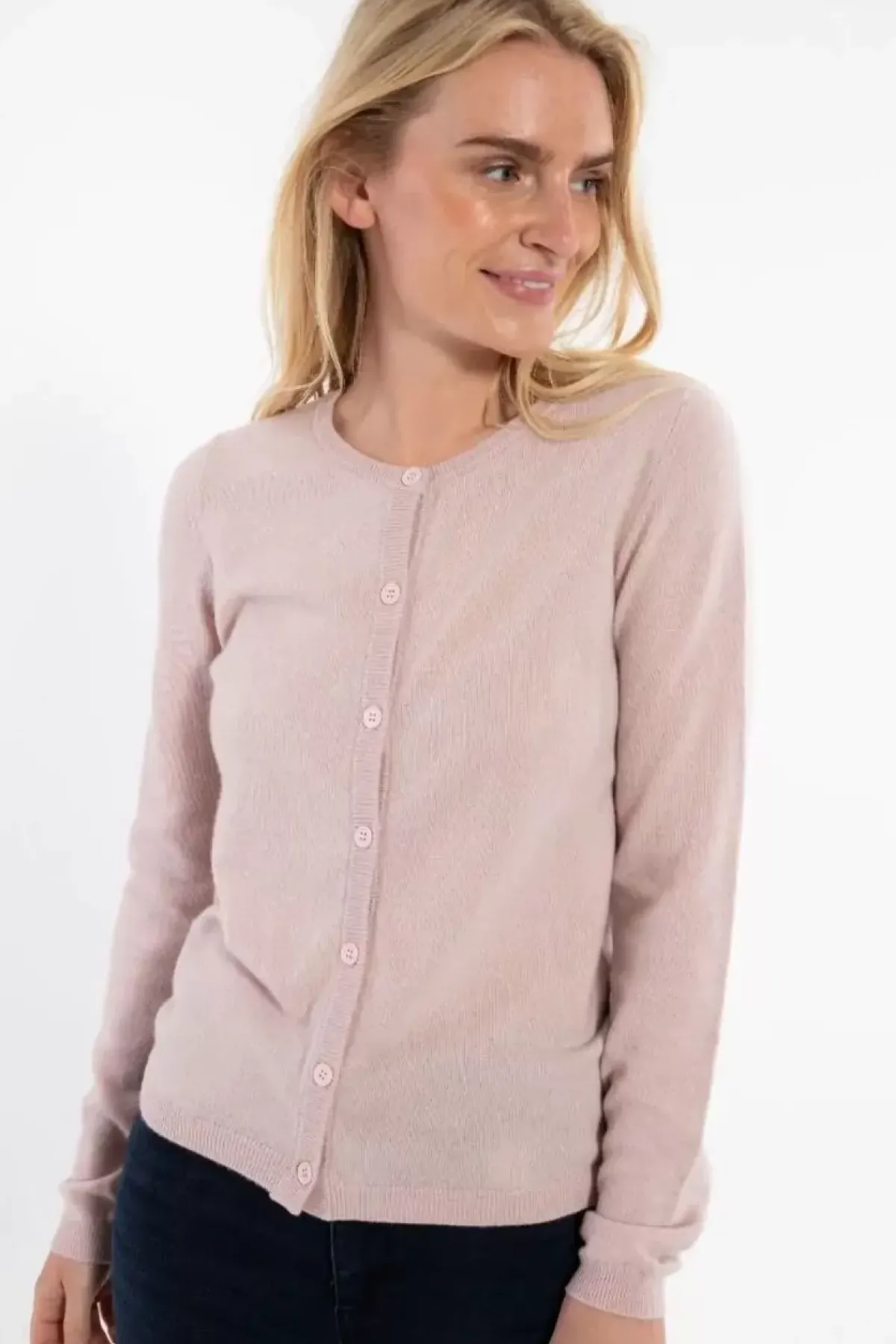 Danefæ Cardigan>Ess - Forget Me Not Merino Cardigan Powder Pink