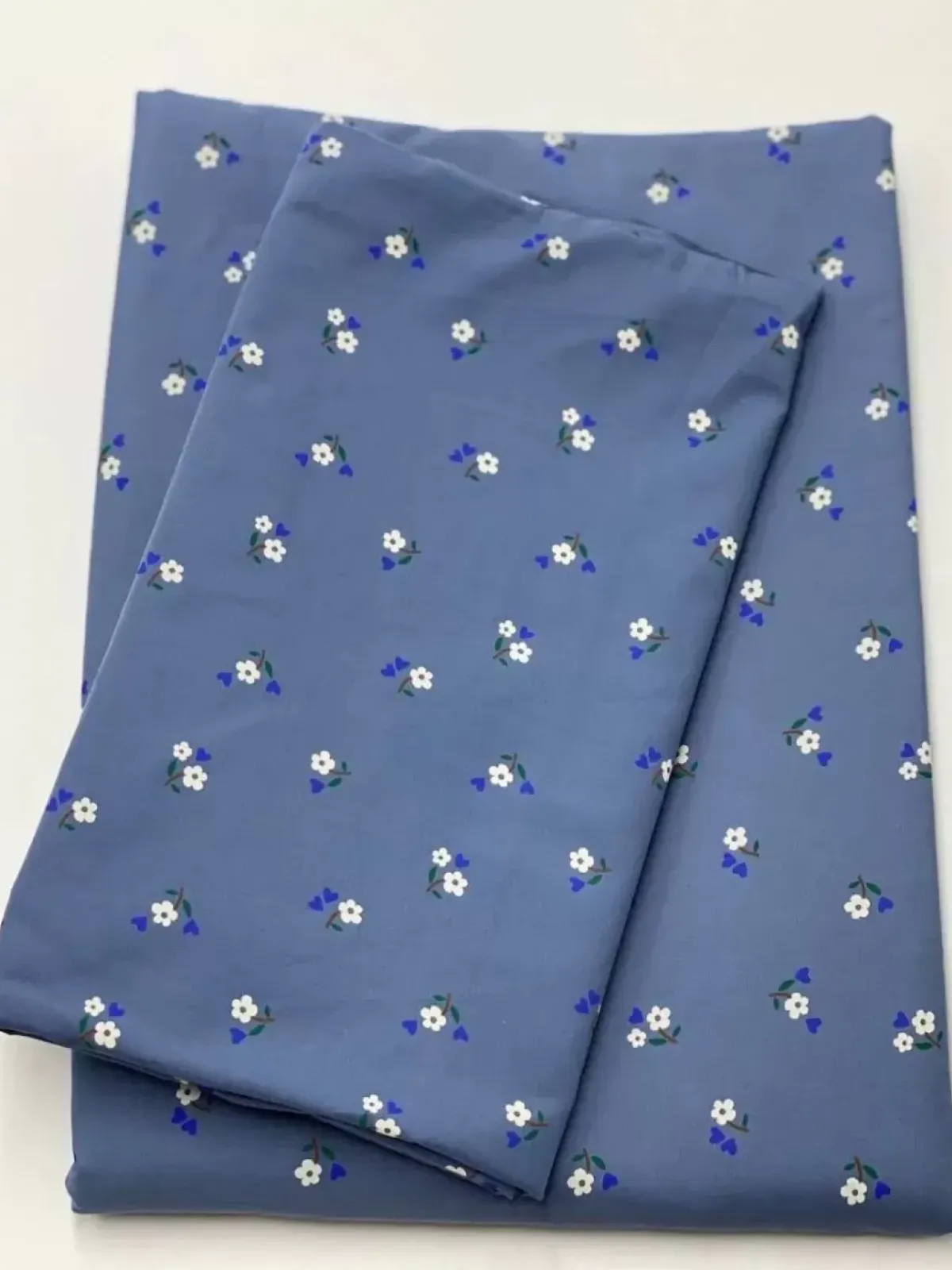 Danefæ Textilien Für Kinder>Ess - Organic Danebedlinen Junior Grey Blue Miniflower