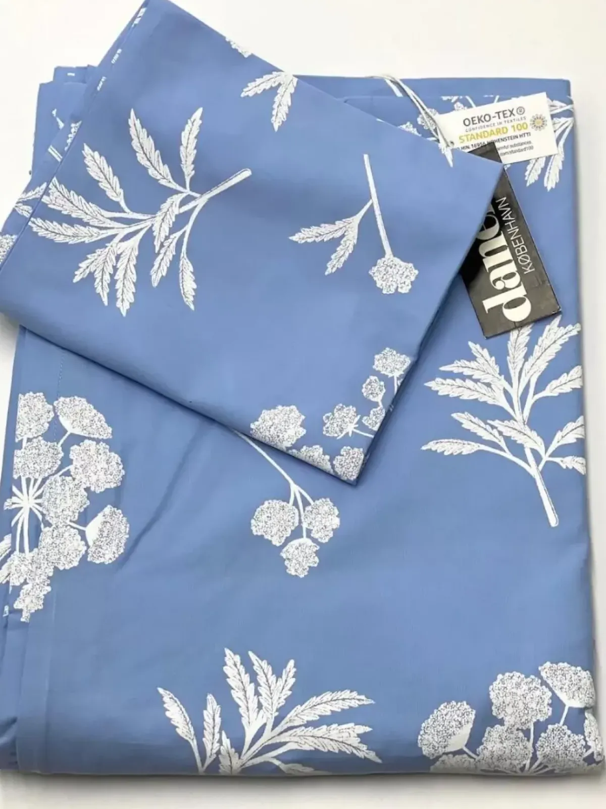Danefæ Textilien Für Kinder>Ess - Organic Danebedlinen Junior Pastel Blue/Offwhite Hemlock