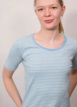Danefæ T-Shirts>Ess - Organic Danegudhjem Tee Baby Blue/Chalk