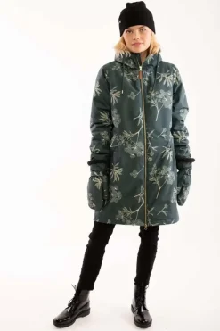 Danefæ Winterjacken>Gurli Winter Parka Black Green/Light Beige Hemlock