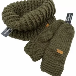 Danefæ Handschuhe>Handstrikket Merinould Vanter Military Olive