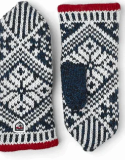 Danefæ Handschuhe>Hestra Nordic Wool Mittens Blue/Off White