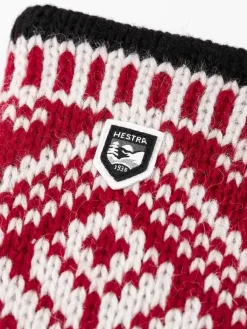 Danefæ Handschuhe>Hestra Nordic Wool Mittens Red/Off White