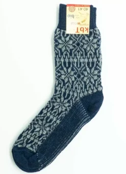Danefæ Socken Und Strümpfe>Hirsch Natur Wool Socks Navy/Grey