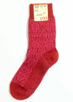 Danefæ Socken Und Strümpfe>Hirsch Natur Wool Socks Red/Rasberry