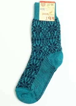 Danefæ Socken Und Strümpfe>Hirsch Natur Wool Socks Turquoise/Marine