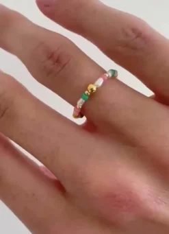 Danefæ Schmuck>Hultquist Cph Aurora Ring Multicolour Perler