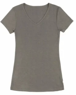 Danefæ T-Shirts>Joha Blouse Ss Sara Wool/Silk Sesame