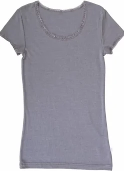 Danefæ T-Shirts>Joha T-Shirt Victoria Wool/Silk Grey