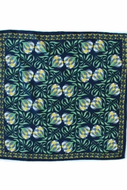 Danefæ Schals>Les Belles Vagabondes Mini Silk Scarf Bergamot Marine