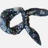 Danefæ Schals>Les Belles Vagabondes Mini Silk Scarf Azalee Navy