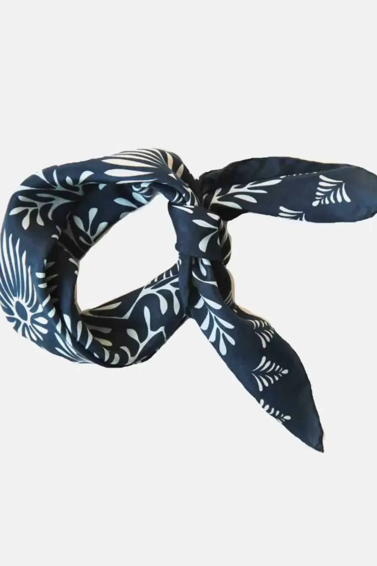 Danefæ Schals>Les Belles Vagabondes Mini Silk Scarf Azalee Navy