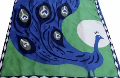 Danefæ Schals>Les Belles Vagabondes Mini Silk Scarf Peacock Green