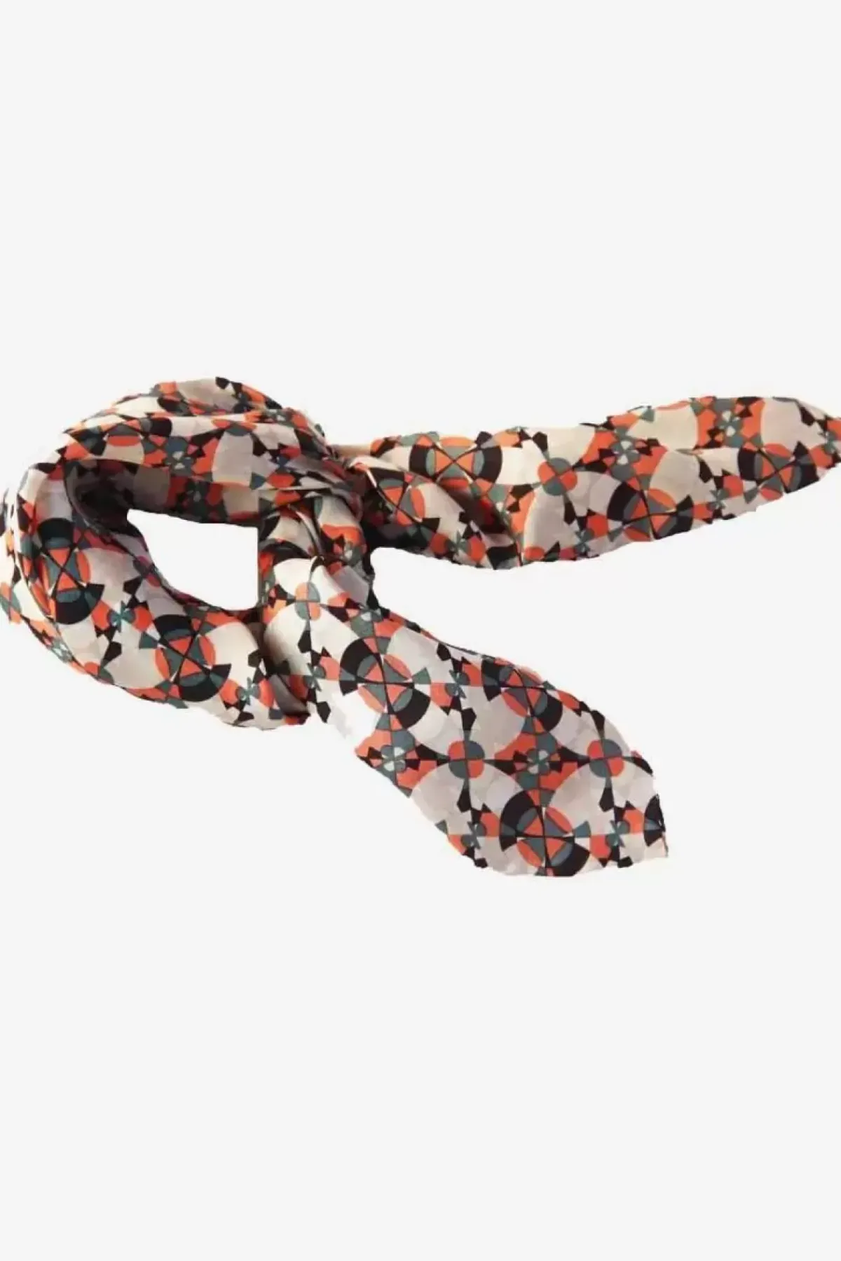 Danefæ Schals>Les Belles Vagabondes Mini Silk Scarf Kaleidoscope Orange