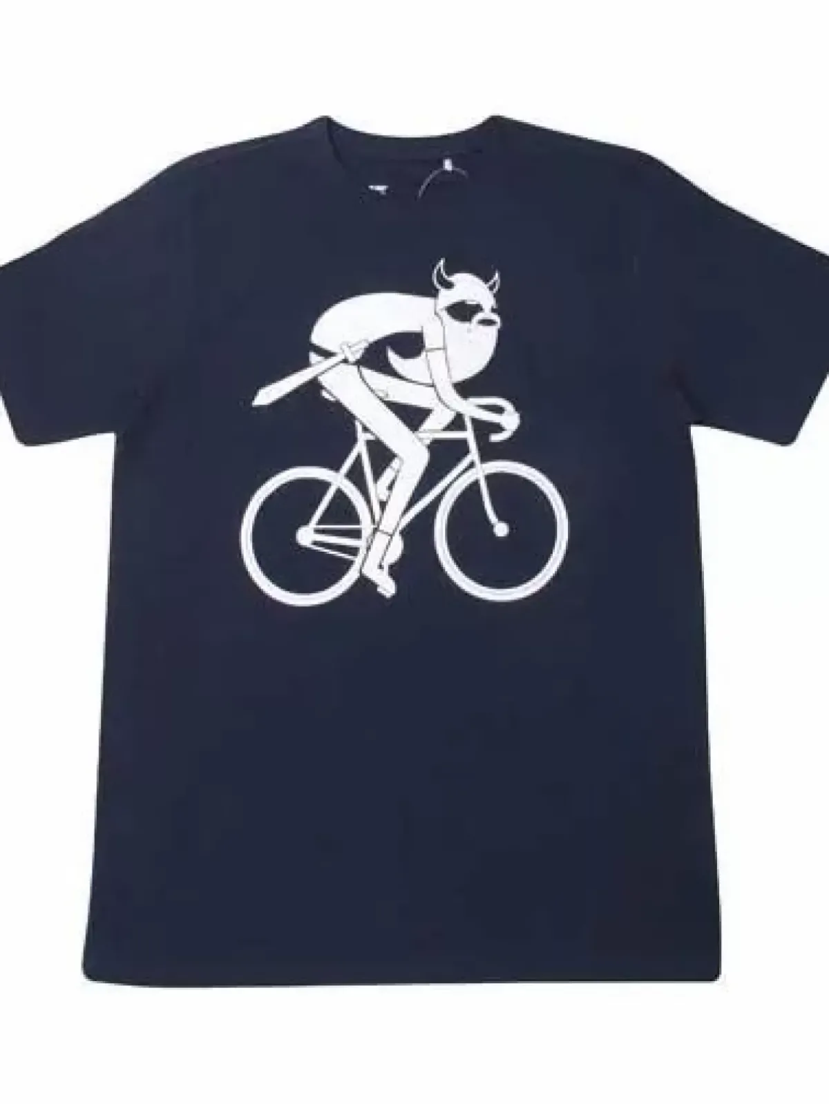 Danefæ T-Shirts>Mande Tee Navy Biking Viking