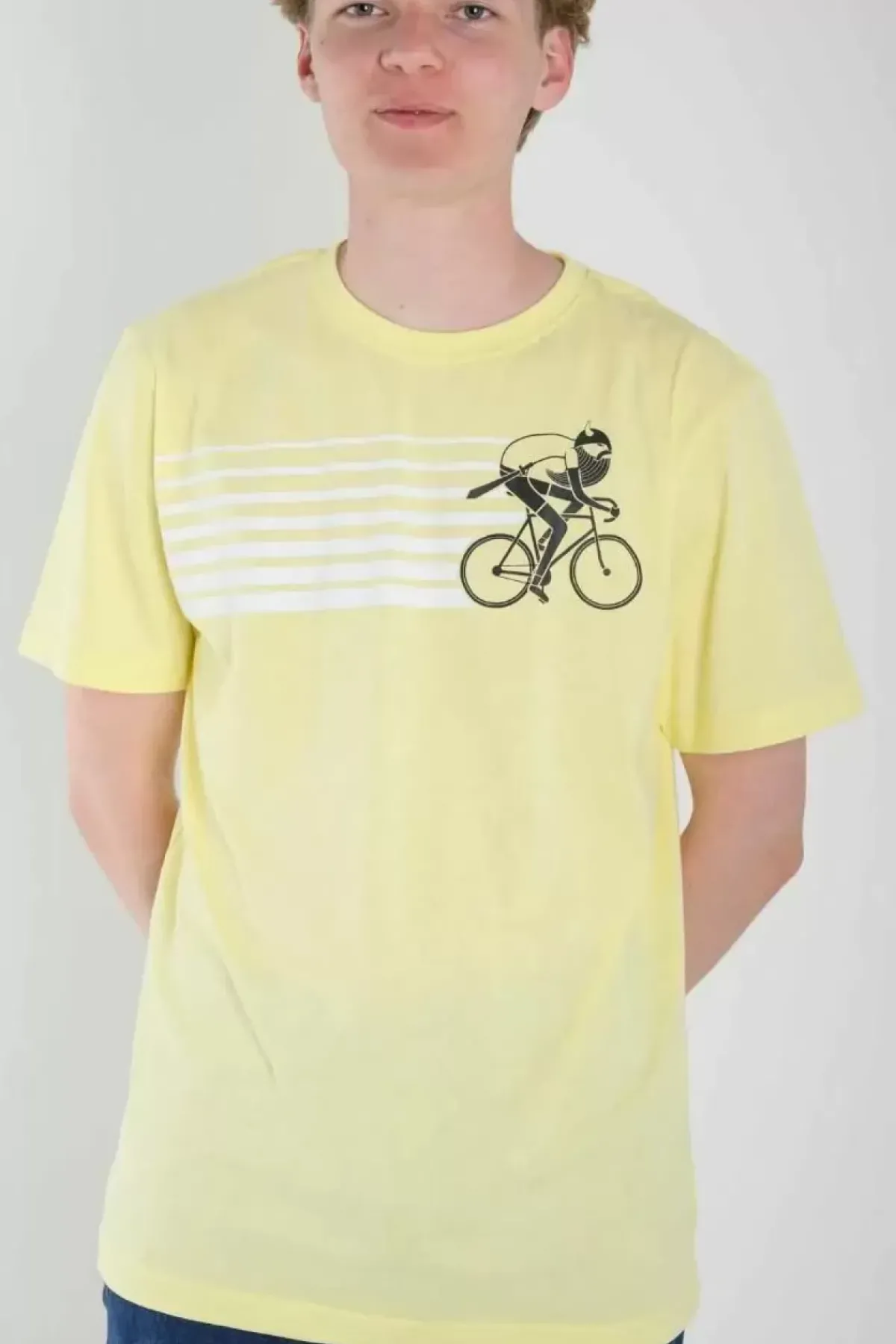 Danefæ T-Shirts>Mande Tee Pale Yellow Veloviking Tdf