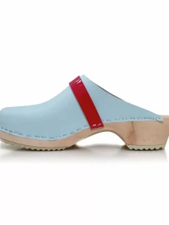 Danefæ Holzschuhe>Mine Traesko Light Blue/Red