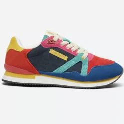Danefæ Sneakers>M.Moustache Andre Running Sneakers Suede Bleu Rouge Orange