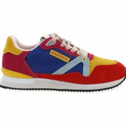 Danefæ Sneakers>M.Moustache Andre Running Sneakers Suede Rose Jaune Bleu