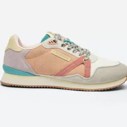 Danefæ Sneakers>M.Moustache Andre Running Sneakers Suede Et Mesh Gris Blanc Blush