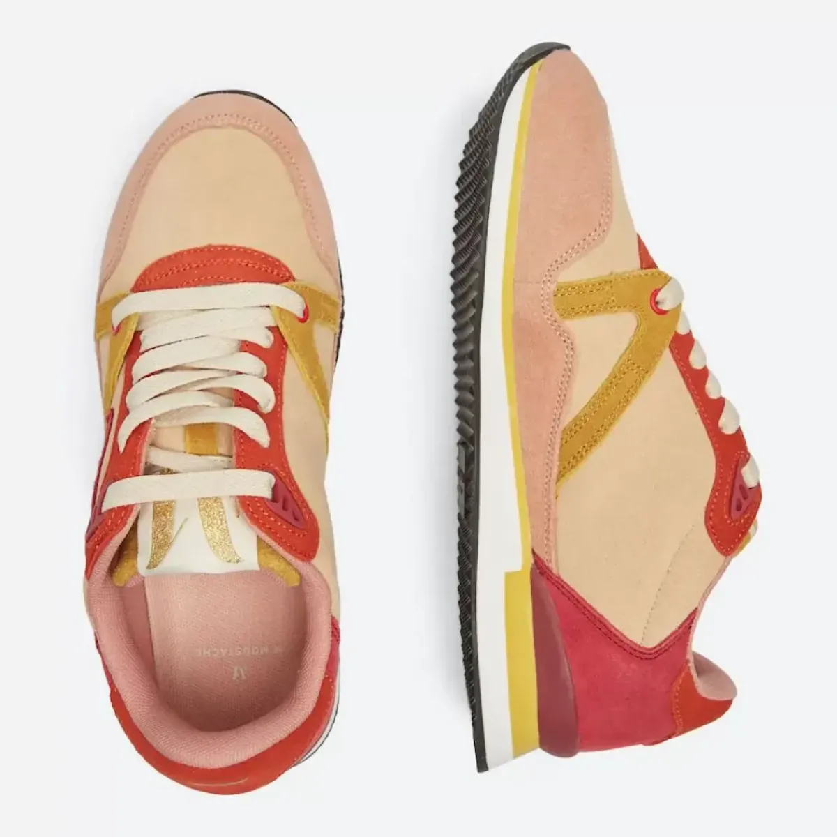 Danefæ Sneakers>M.Moustache Andre Running Sneakers Suede Rose Nude Jaune