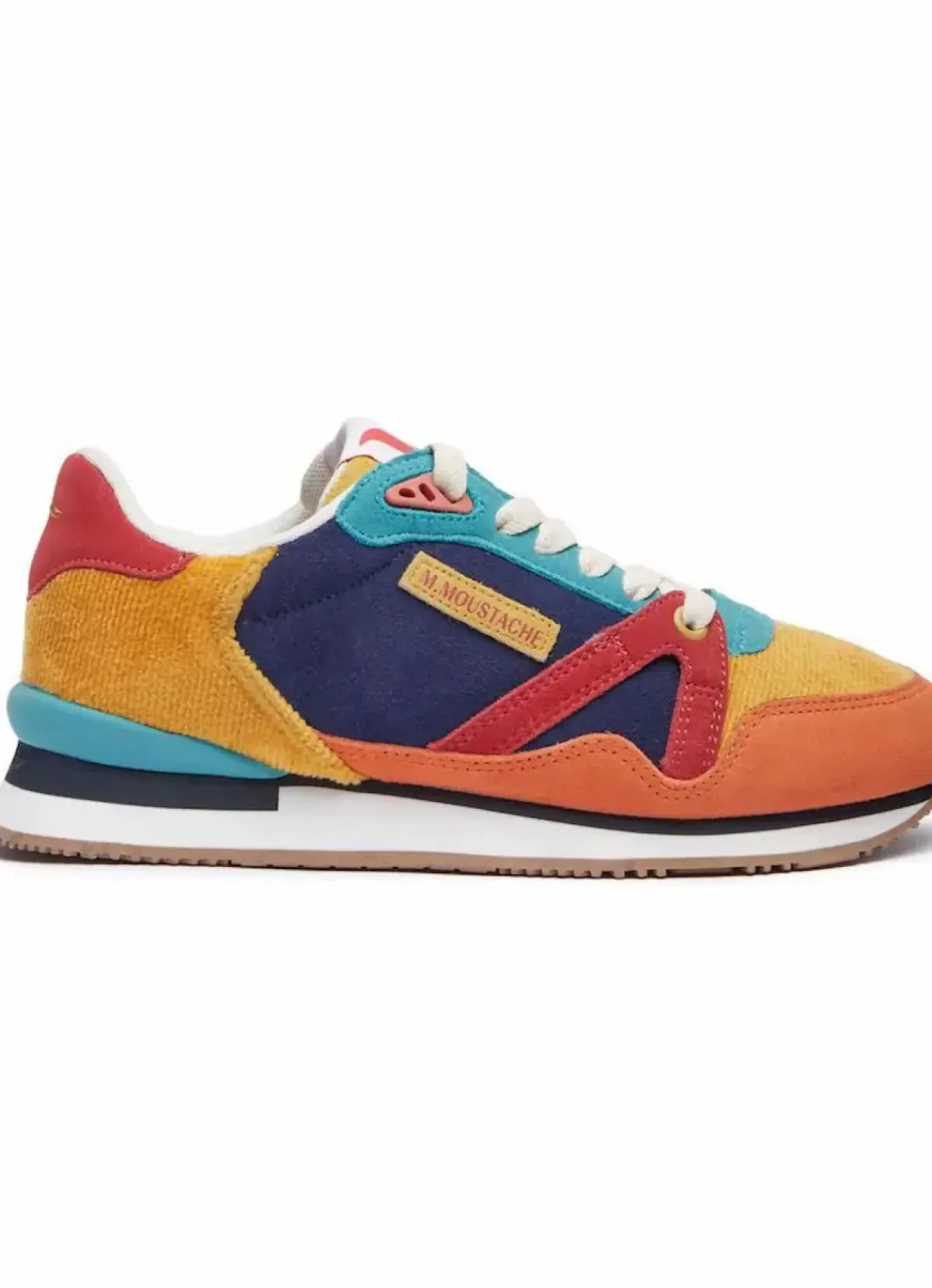 Danefæ Sneakers>M.Moustache Andre Running Sneakers Suede Orange Et Velours Cotele