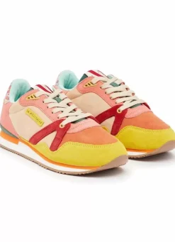 Danefæ Sneakers>M.Moustache Andre Running Sneakers Suede Jaune Orange Carmin