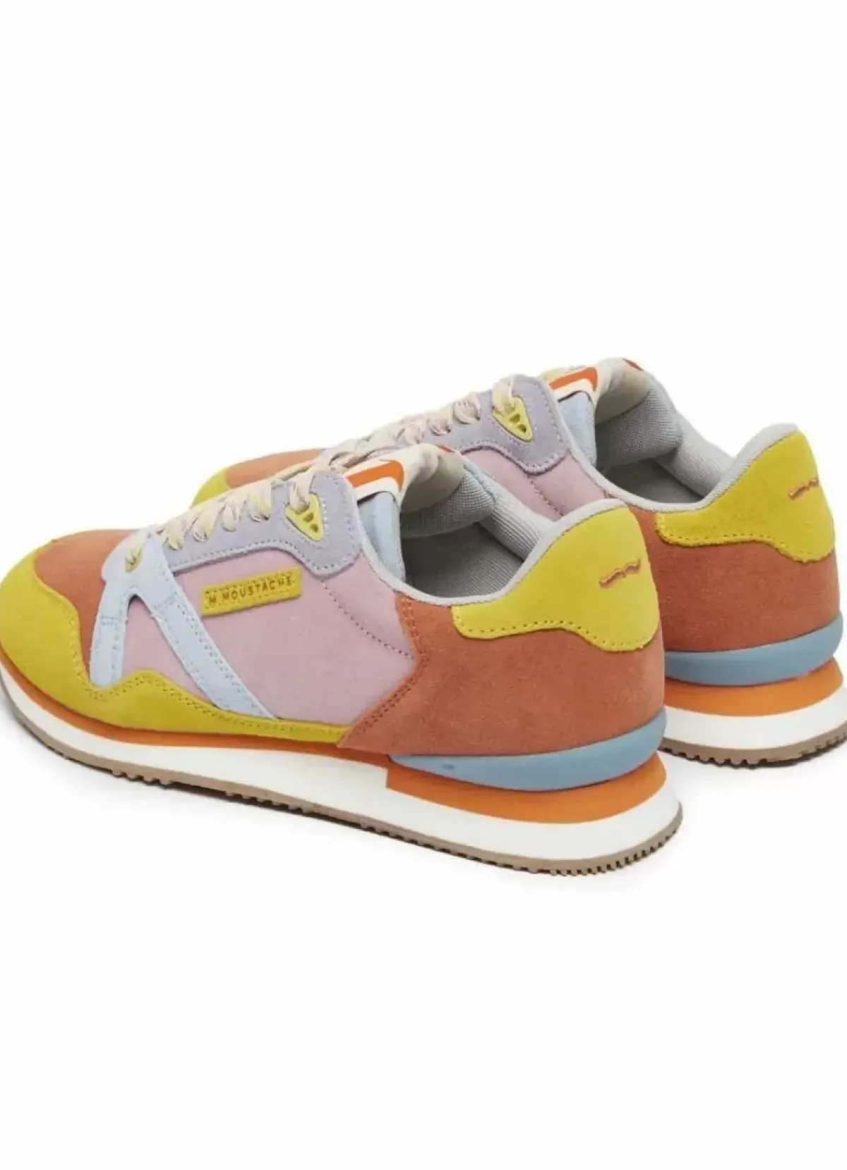 Danefæ Sneakers>M.Moustache Andre Running Sneakers Suede Jaune Orange Ciel