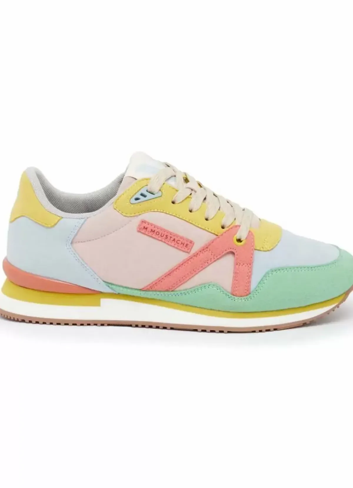 Danefæ Sneakers>M.Moustache Andre Running Sneakers Suede Vert D'Eau Ciel Saumon