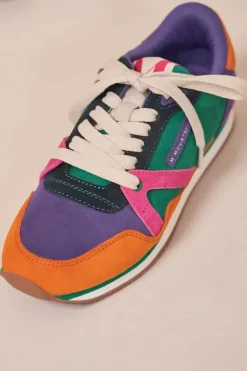 Danefæ Sneakers>M.Moustache Andre Running Sneakers Suede Orange Violet Fuchsia