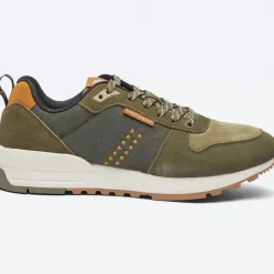 Danefæ Sneakers>M.Moustache Daniel Running Sneakers Suede Et Mesh Kaki Cognac