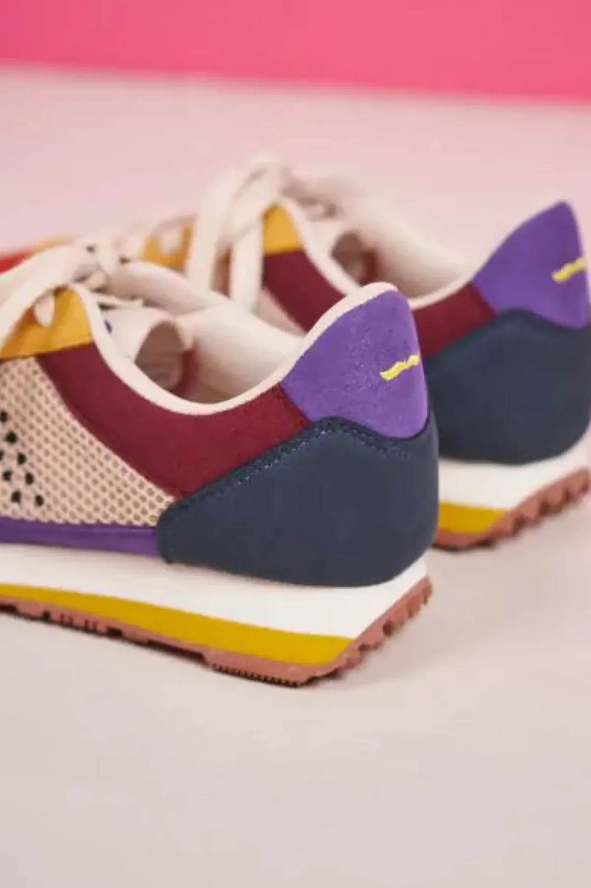 Danefæ Sneakers>M.Moustache Gabrielle Ultrasuede Et Mesh Bordeaux Brique Anis