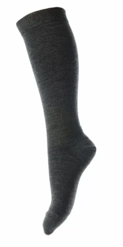 Danefæ Socken Und Strümpfe>Mp Wool/Cotton Knee Socks Dark Grey Melange-497