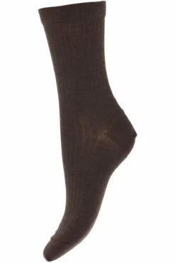 Danefæ Socken Und Strümpfe>Mp Wool Rib Socks Dark Brown-541