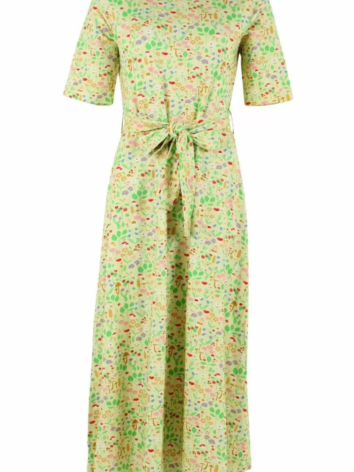 Danefæ Kleider>Organic - Daneflora Slub Jersey Dress Pale Yellow Botanical