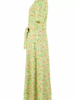 Danefæ Kleider>Organic - Daneflora Slub Jersey Dress Pale Yellow Botanical
