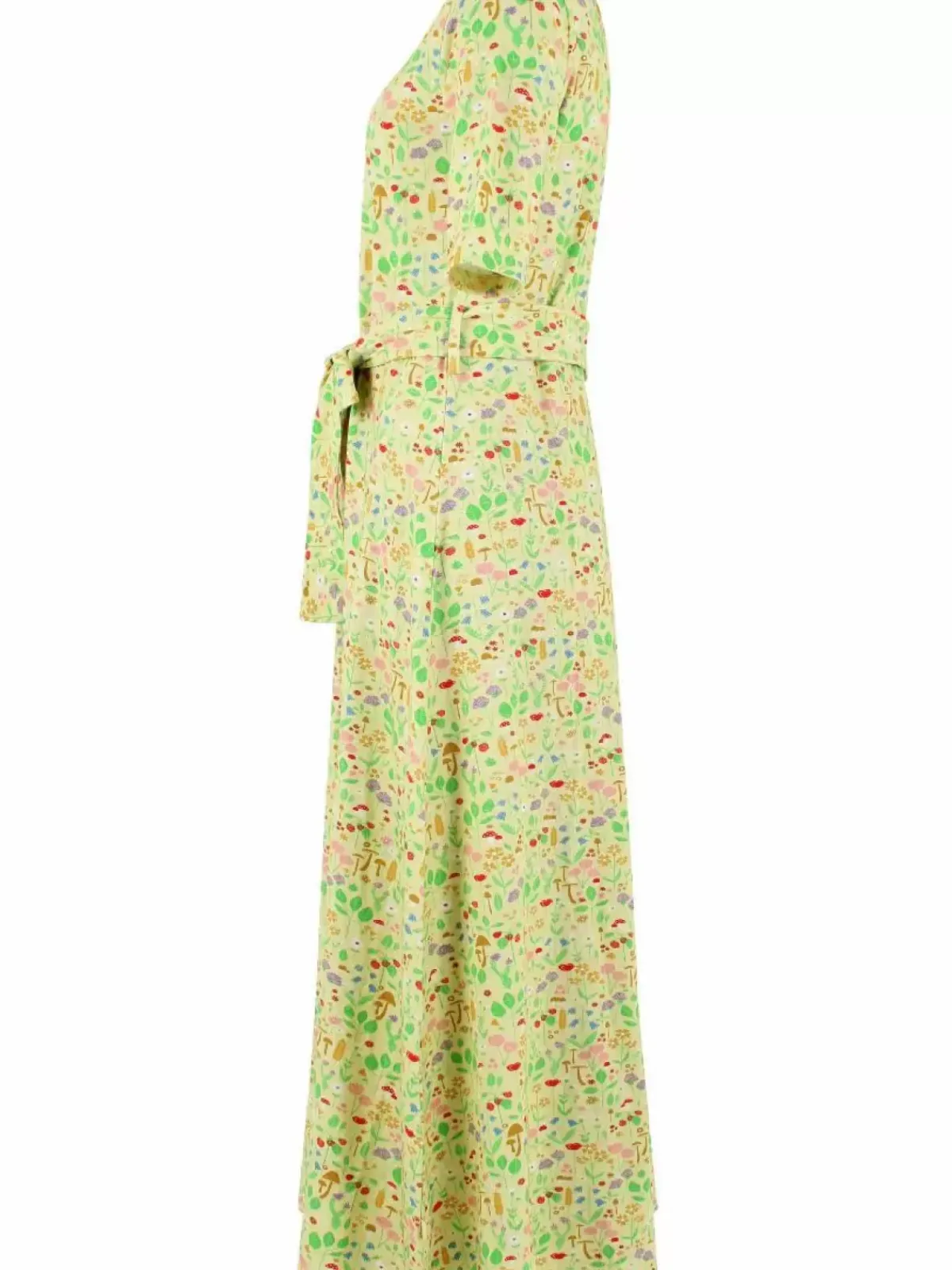 Danefæ Kleider>Organic - Daneflora Slub Jersey Dress Pale Yellow Botanical