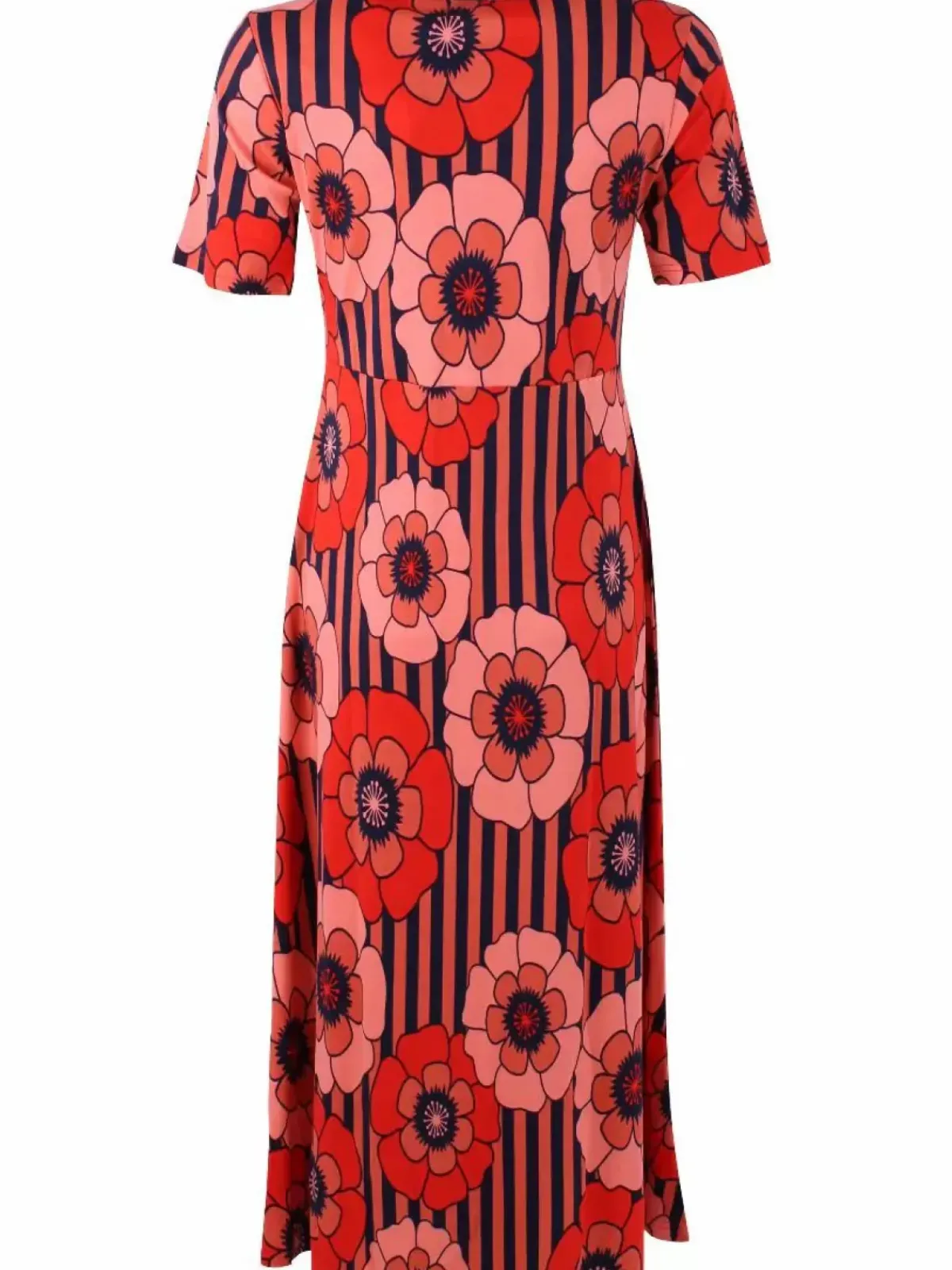 Danefæ Kleider>Organic - Danehettie Interlock Dress Bright Red Power Flower