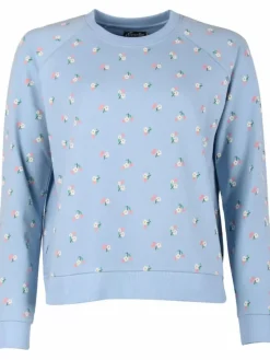 Danefæ Sweatshirts>Organic - Daneklausen Sweat Pastel Blue Mini Flower