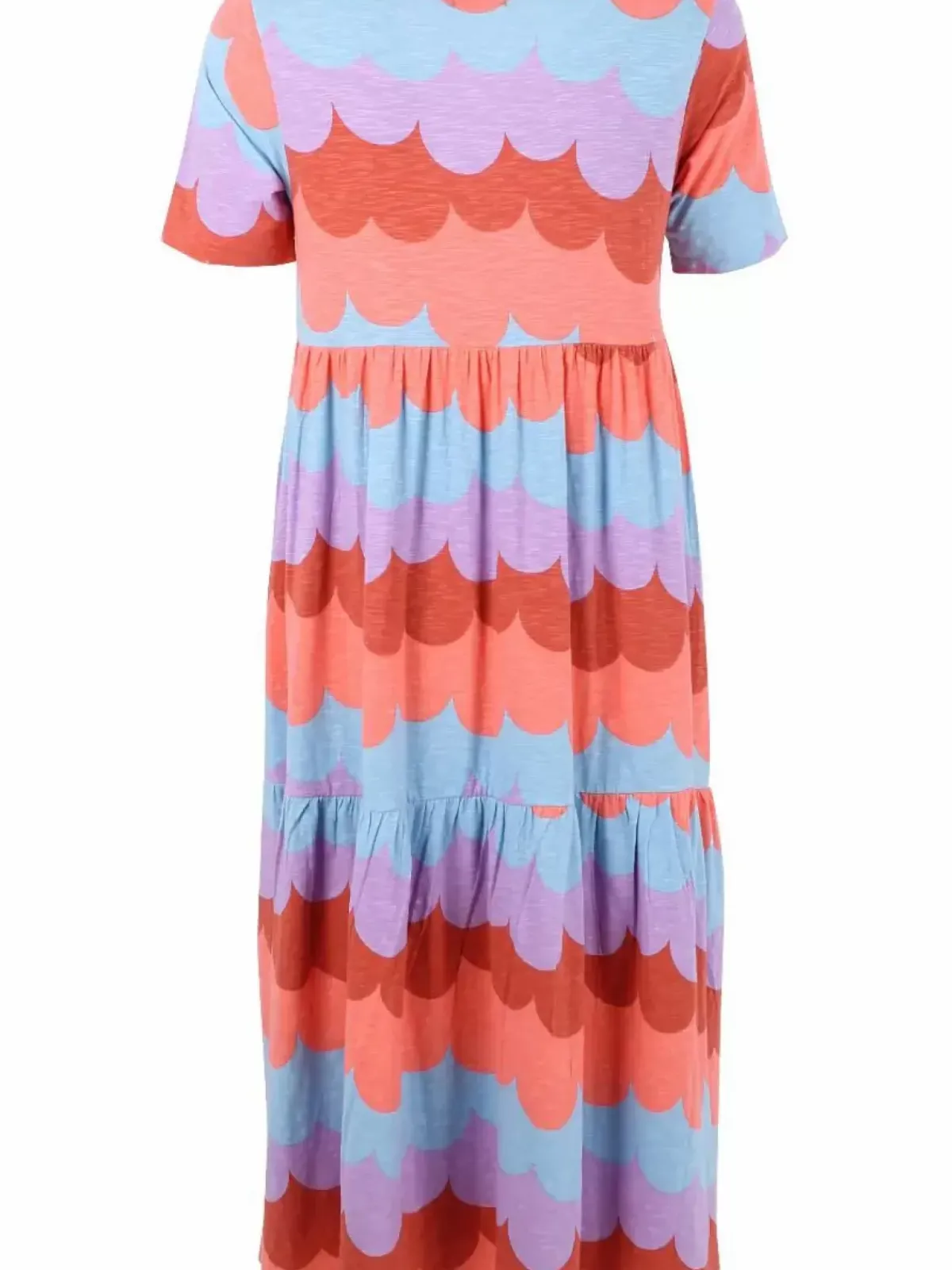Danefæ Kleider>Organic - Danemarkise Slub Jersey Dress Warm Rose/Coral Puffy Clouds