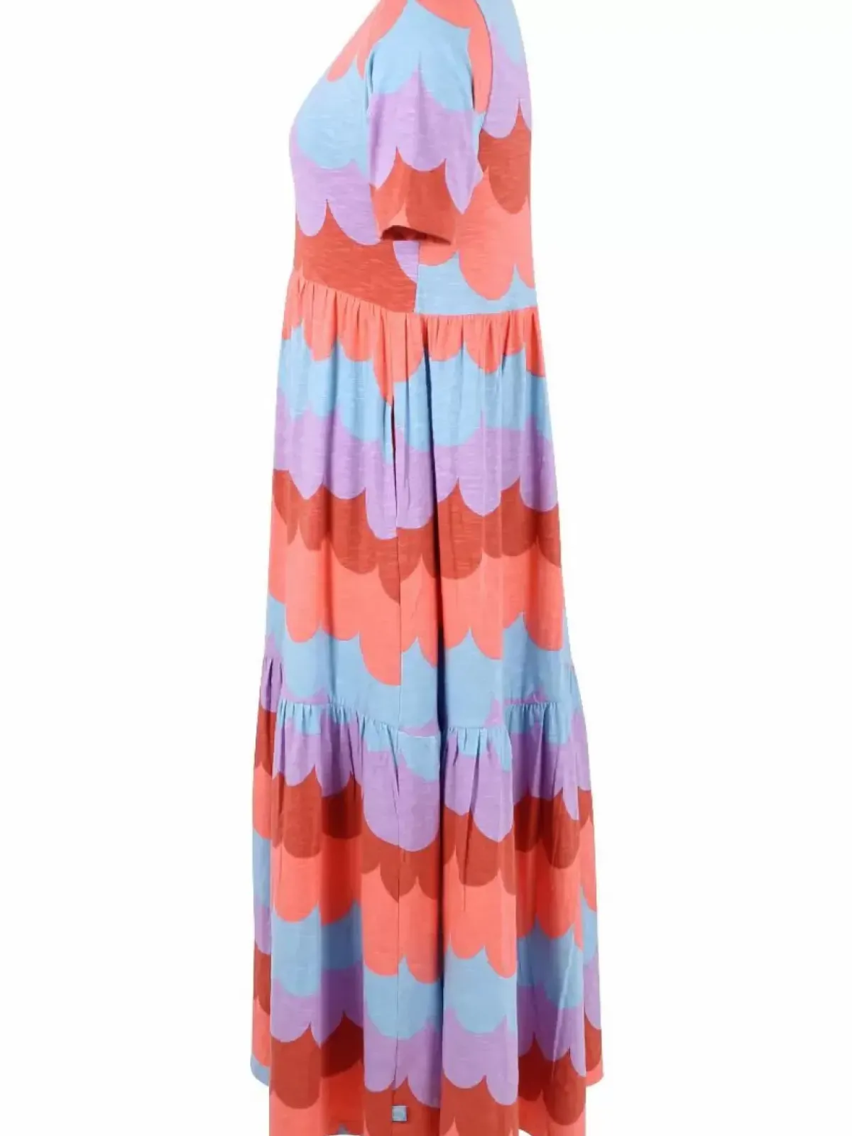 Danefæ Kleider>Organic - Danemarkise Slub Jersey Dress Warm Rose/Coral Puffy Clouds