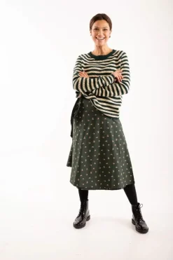 Danefæ Röcke>Organic - Danemikkelsen Skirt Black Green Miniflower
