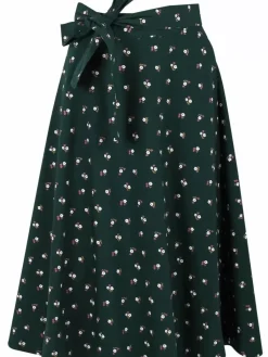 Danefæ Röcke>Organic - Danemikkelsen Skirt Black Green Miniflower