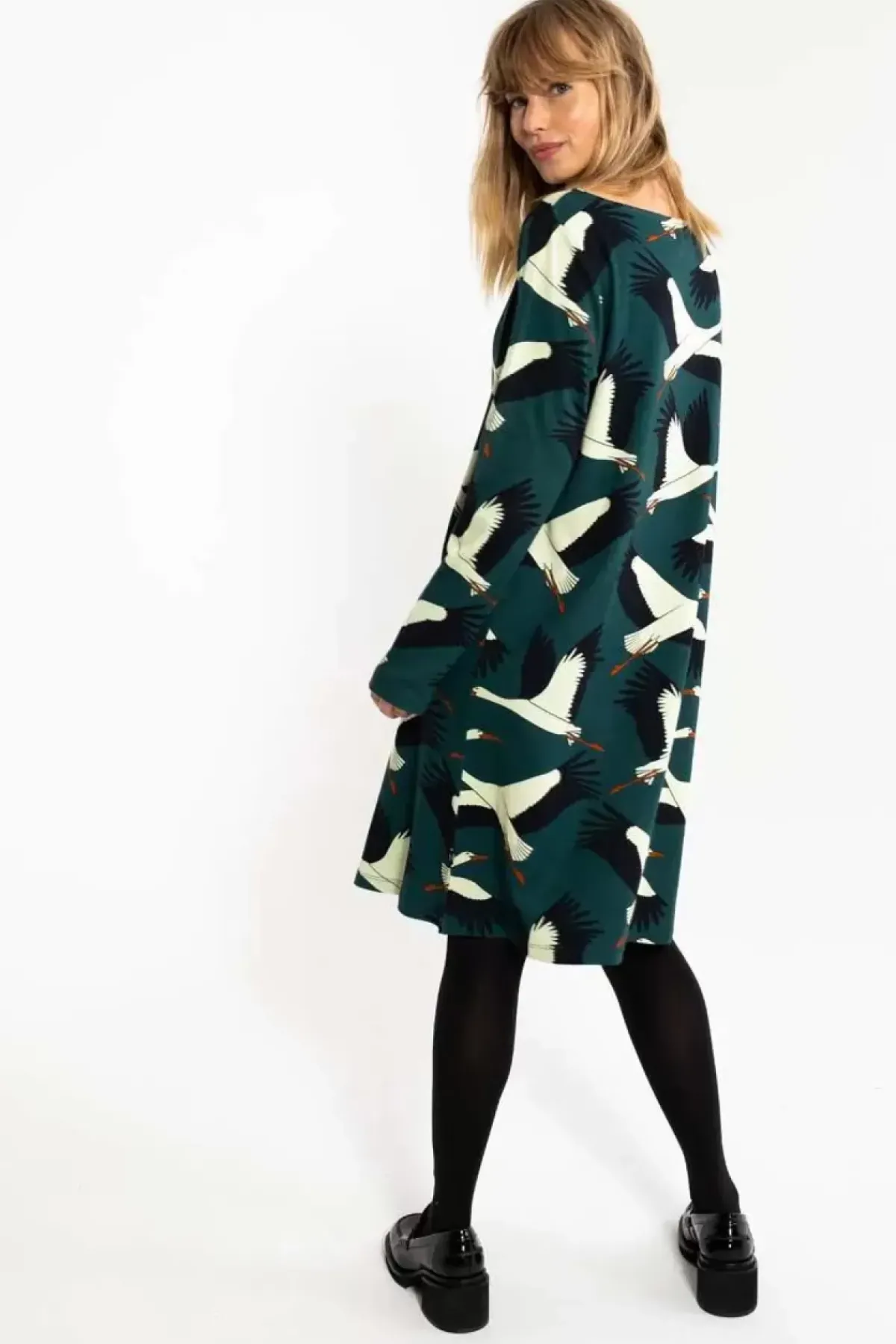 Danefæ Kleider>Organic - Danolivia Interlock Dress Dark Duck Stork