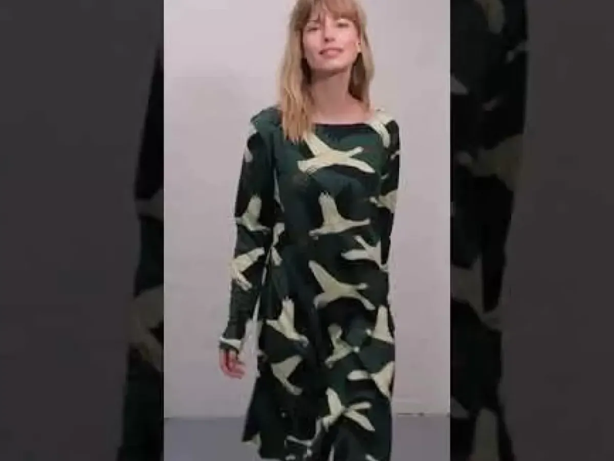 Danefæ Kleider>Organic - Danolivia Interlock Dress Dark Duck Stork