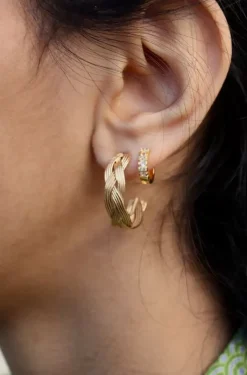 Danefæ Schmuck>Pico Cph Braid Stud Guldbelagt